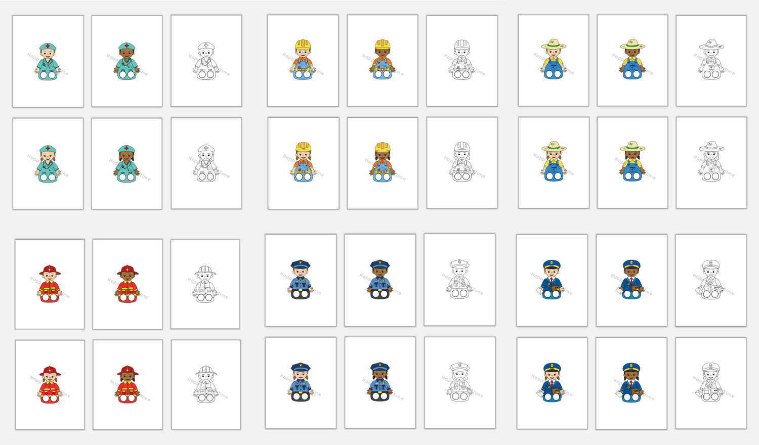 Community Helpers Finger Puppets Career Day Printable Coloring Craft Activity Made By Teachers