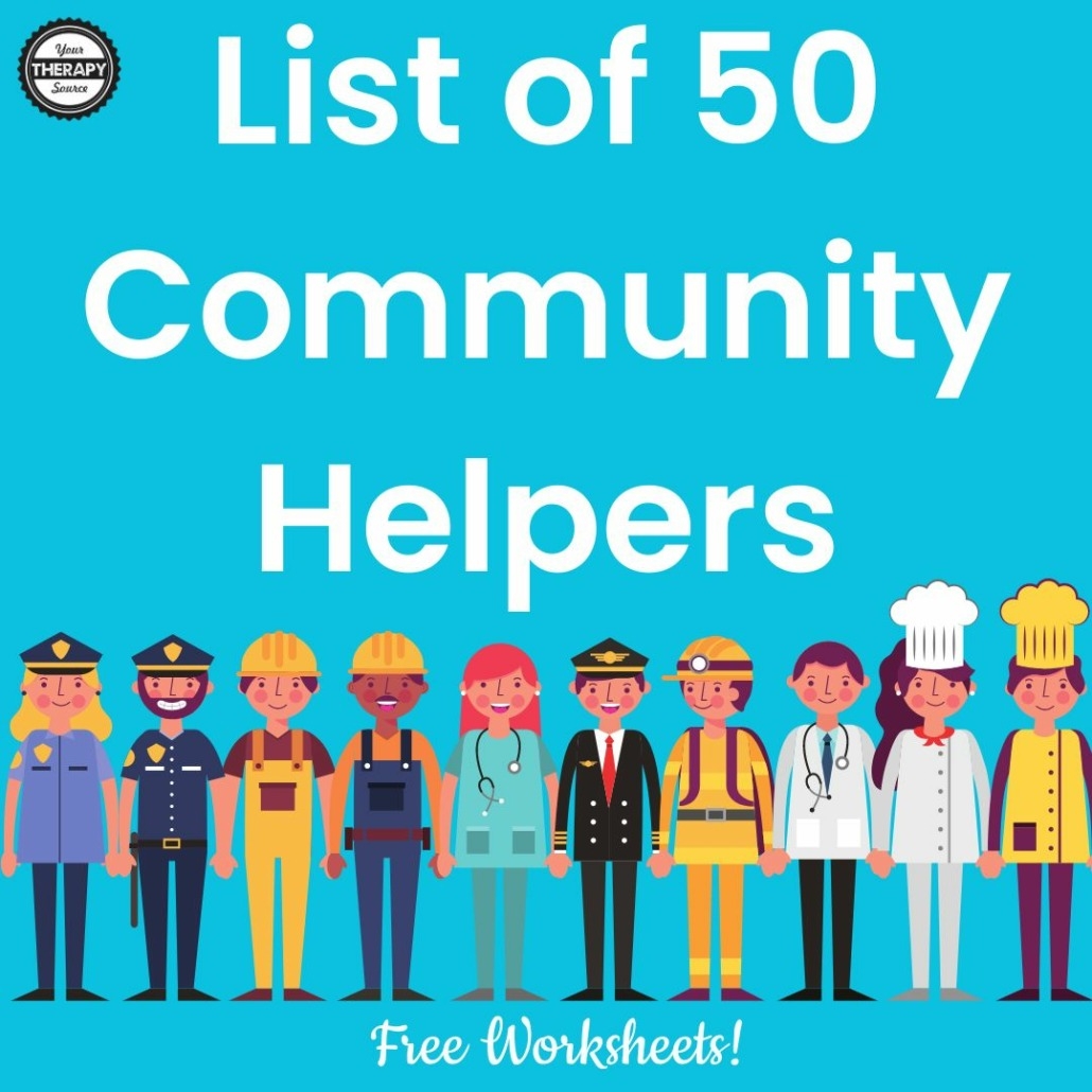 Community Helpers List With Free Printables Your Therapy Source