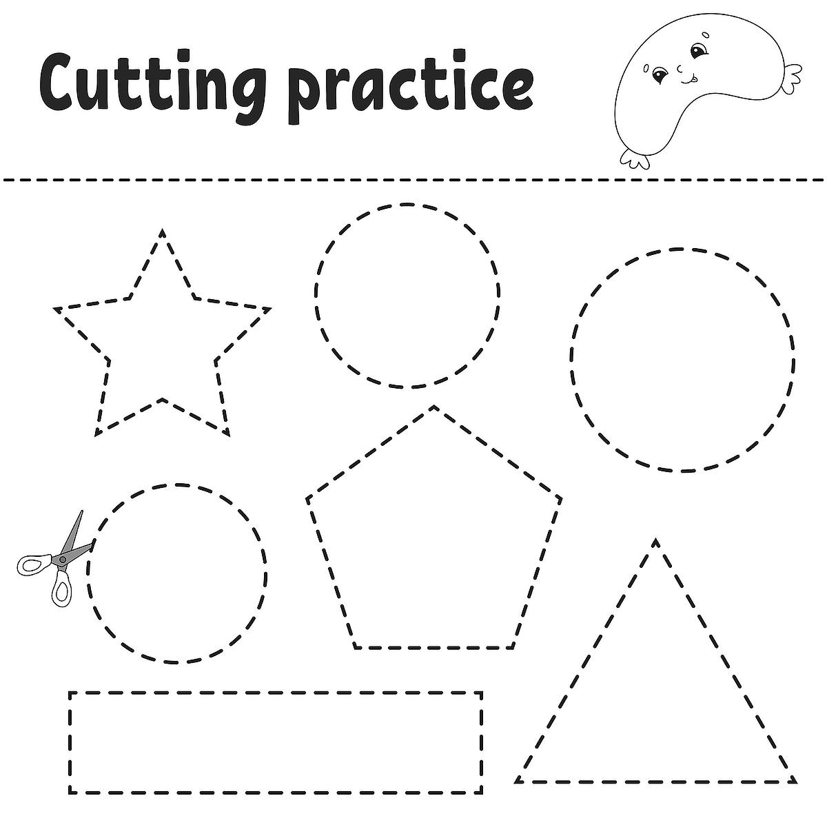 Cutting Practice Worksheets For Kids Free Printable Activity 