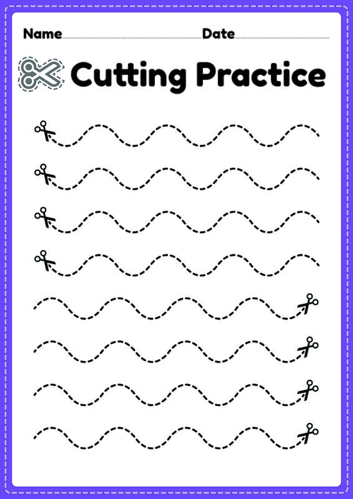Cutting Practice Worksheets For Kids Free Printable Activity 