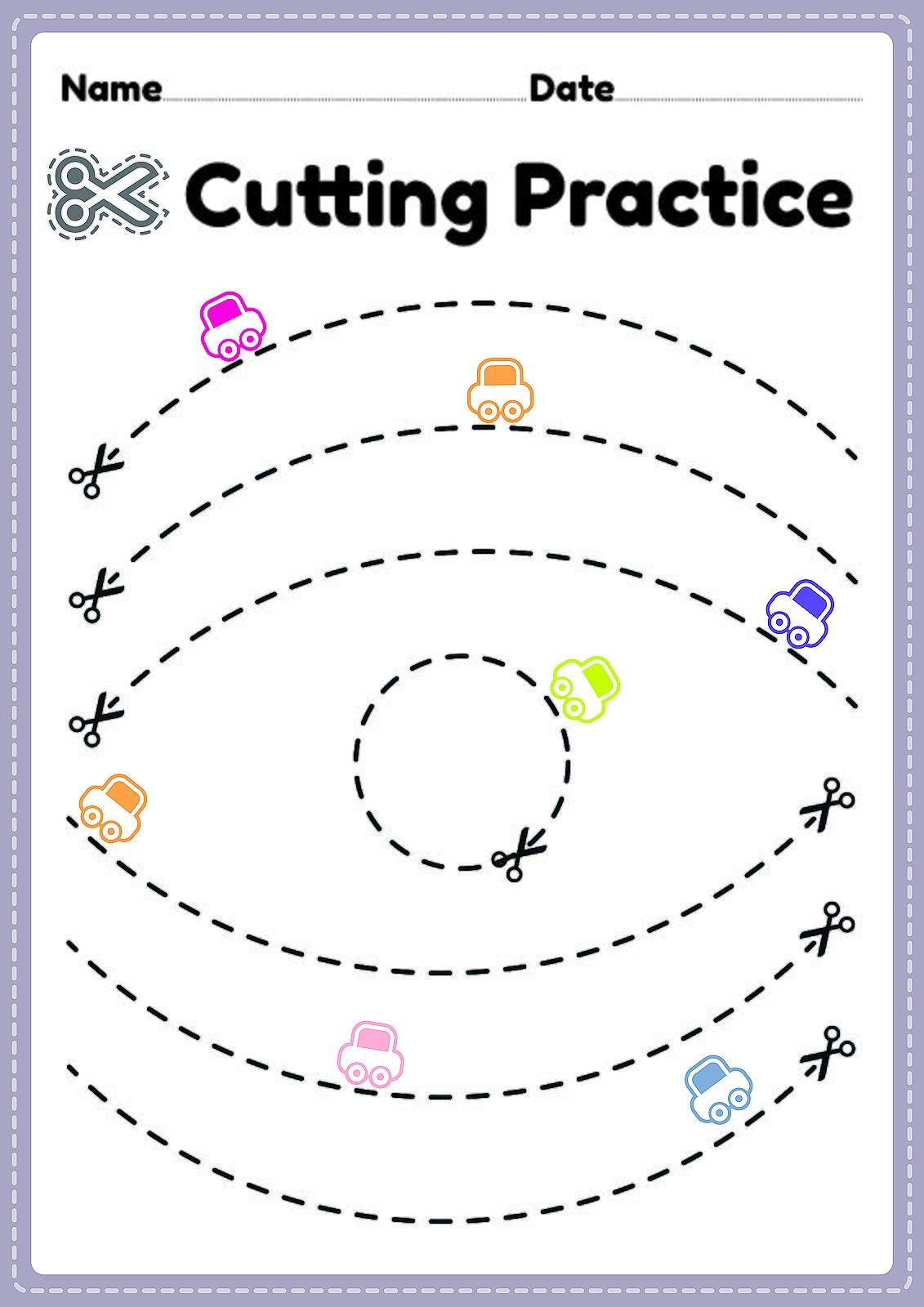 Cutting Practice Worksheets For Kids Free Printable Activity