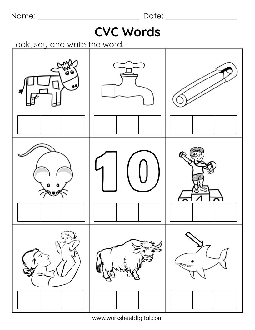 Printable Preschool Cvc Words Worksheets