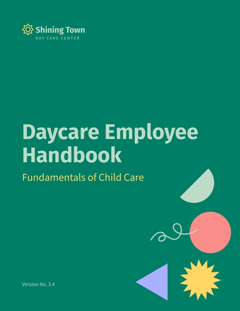 Day Care Center Employee Handbook Template Visme