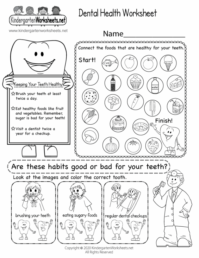 Dental Health Worksheet Free Printable Digital U0026 PDF
