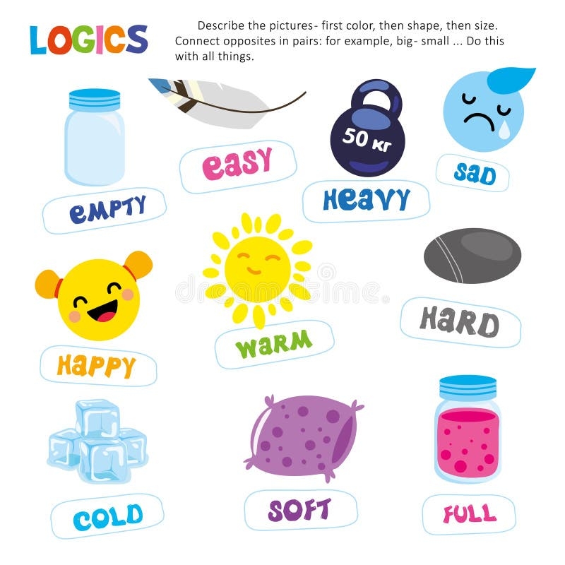 Describe Picture With Animal And Object Kid Game Stock Vector Illustration Of Animal Beautiful 146194617