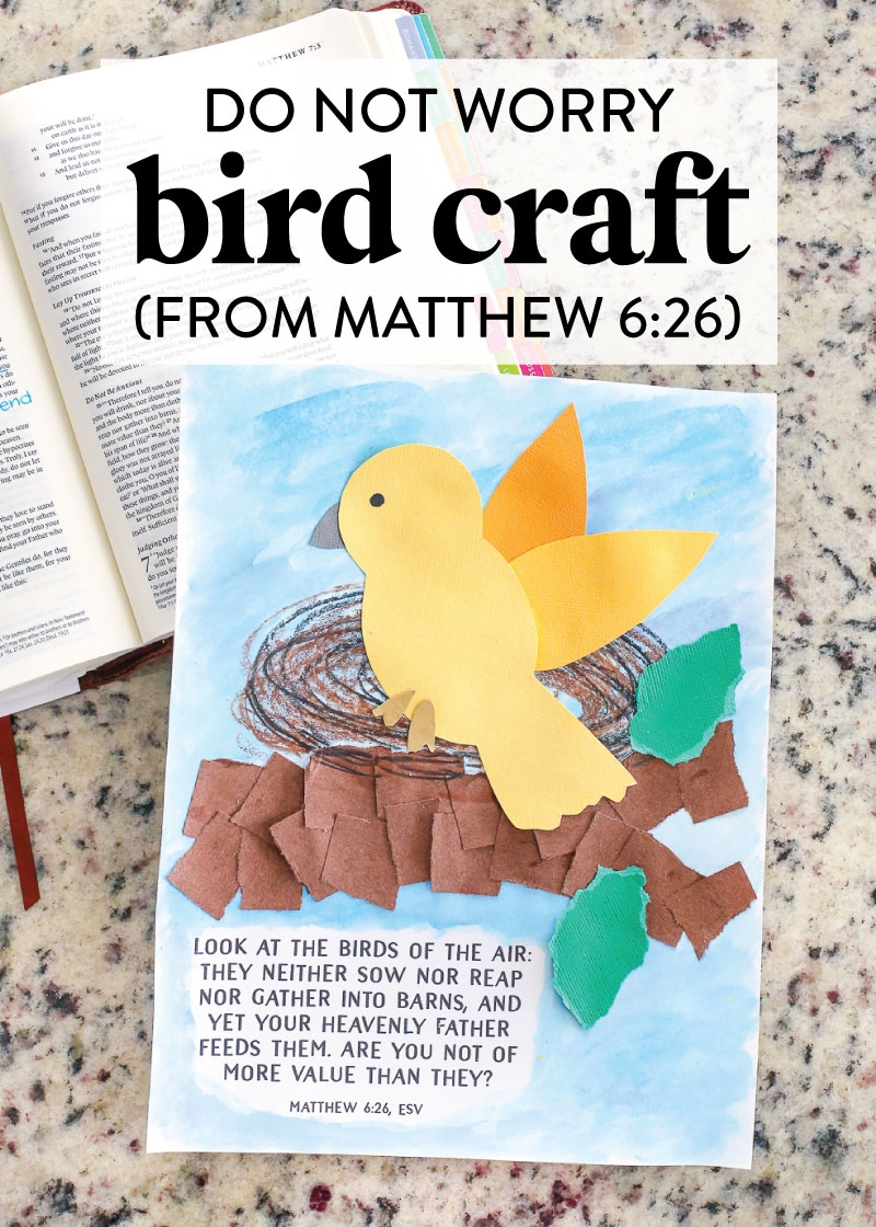 Do Not Worry Bird Craft For Kids from Matthew 6 26 The Littles 