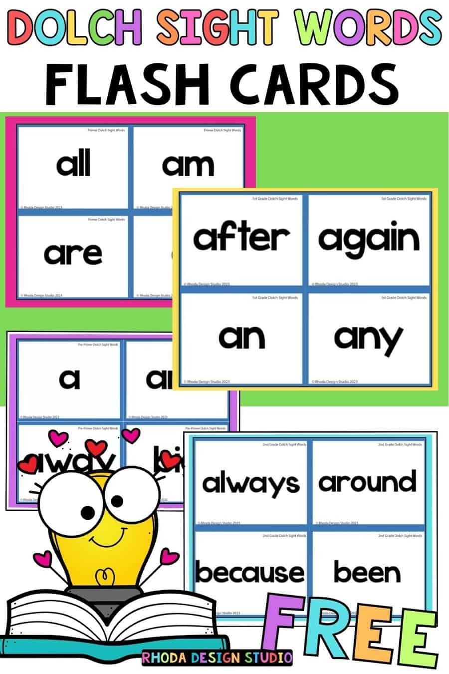Printable Preschool Sight Words Flash Cards