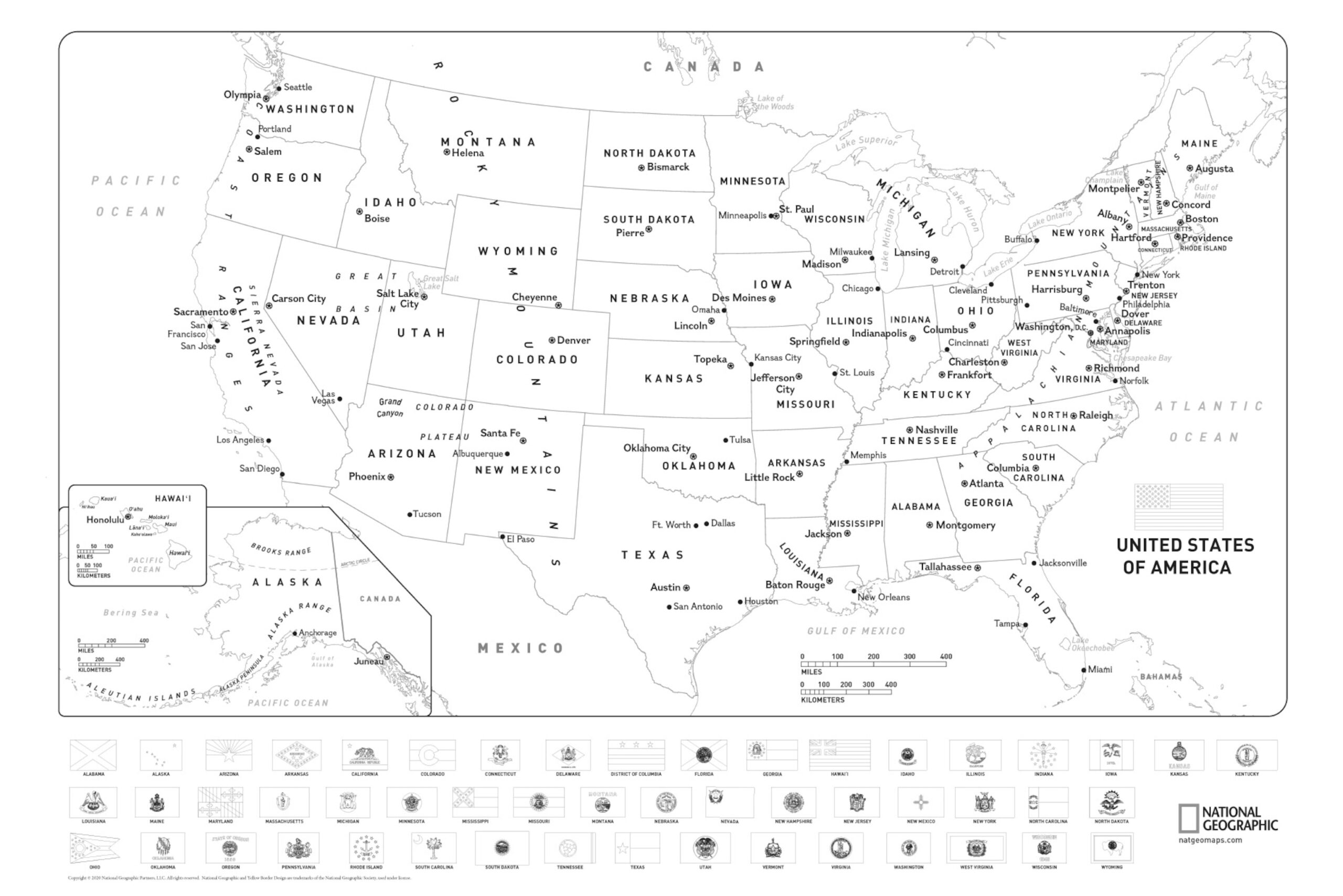 Download And Color A Free World Or United States Map With Flags