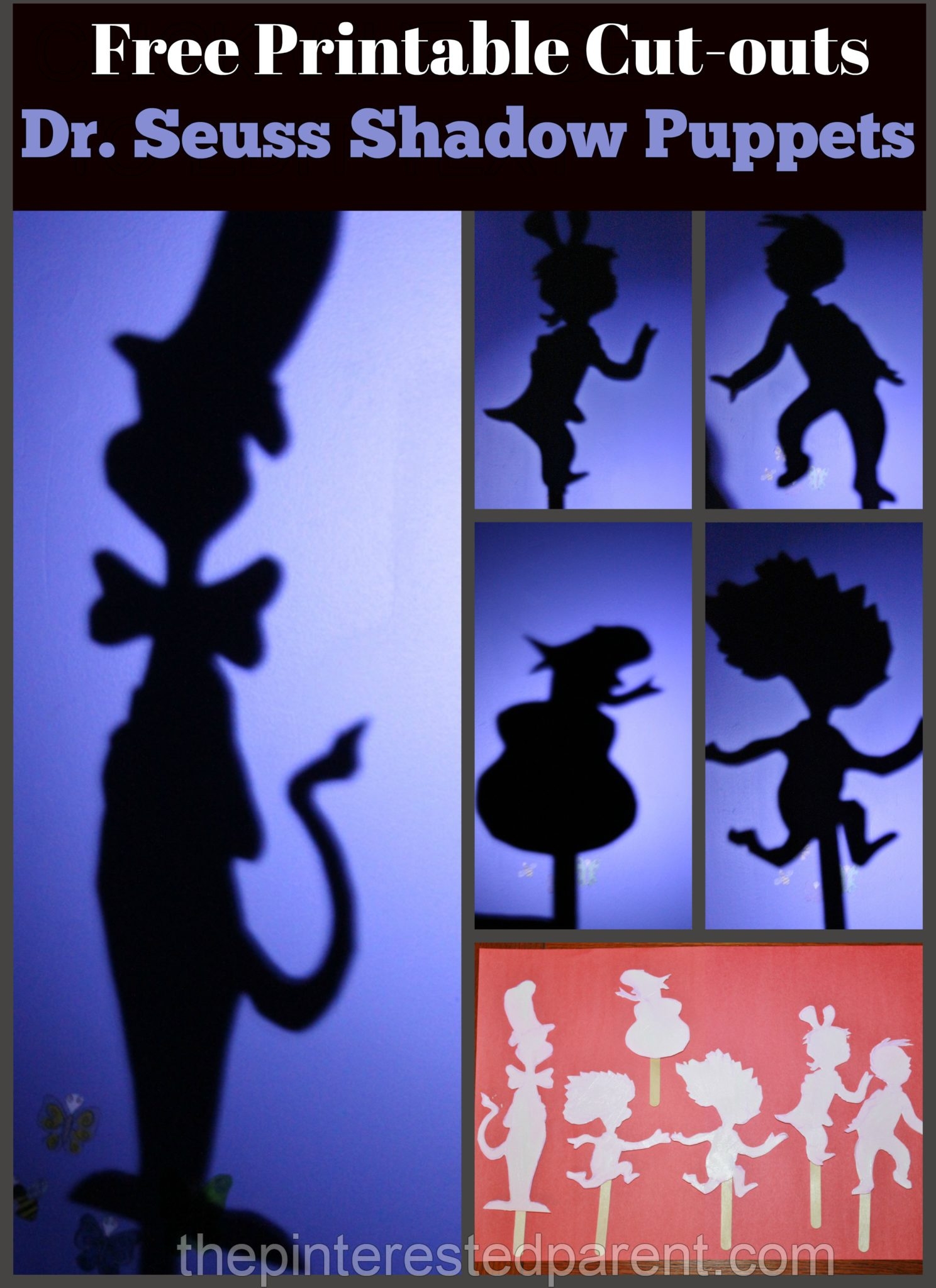 Dr Seuss Shadow Puppets Free Printable Cut outs The