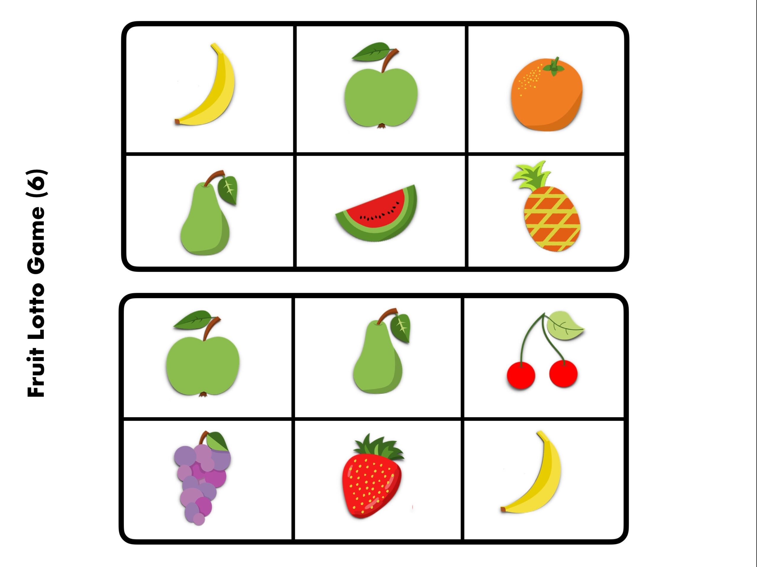 Early Years Fruit Themed Matching Lotto And Pairs Games Gorgeous