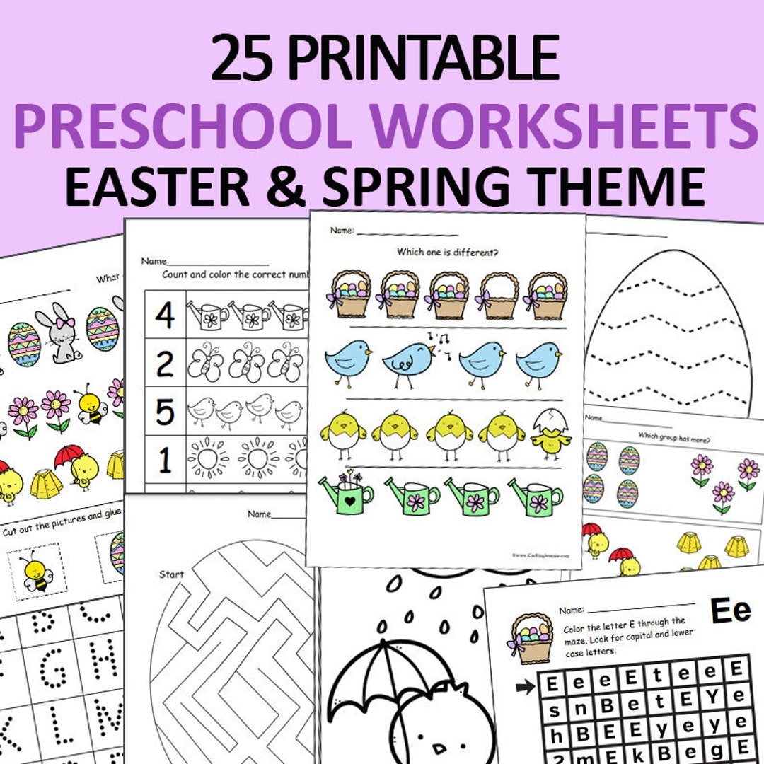 Easter And Spring Preschool Worksheets Printable Spring 