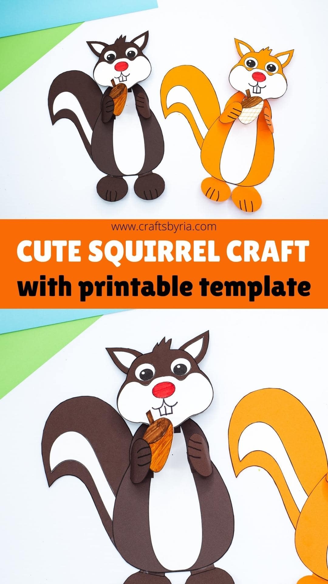Easy Squirrel Craft With Bobblehead Printable Template Crafts 