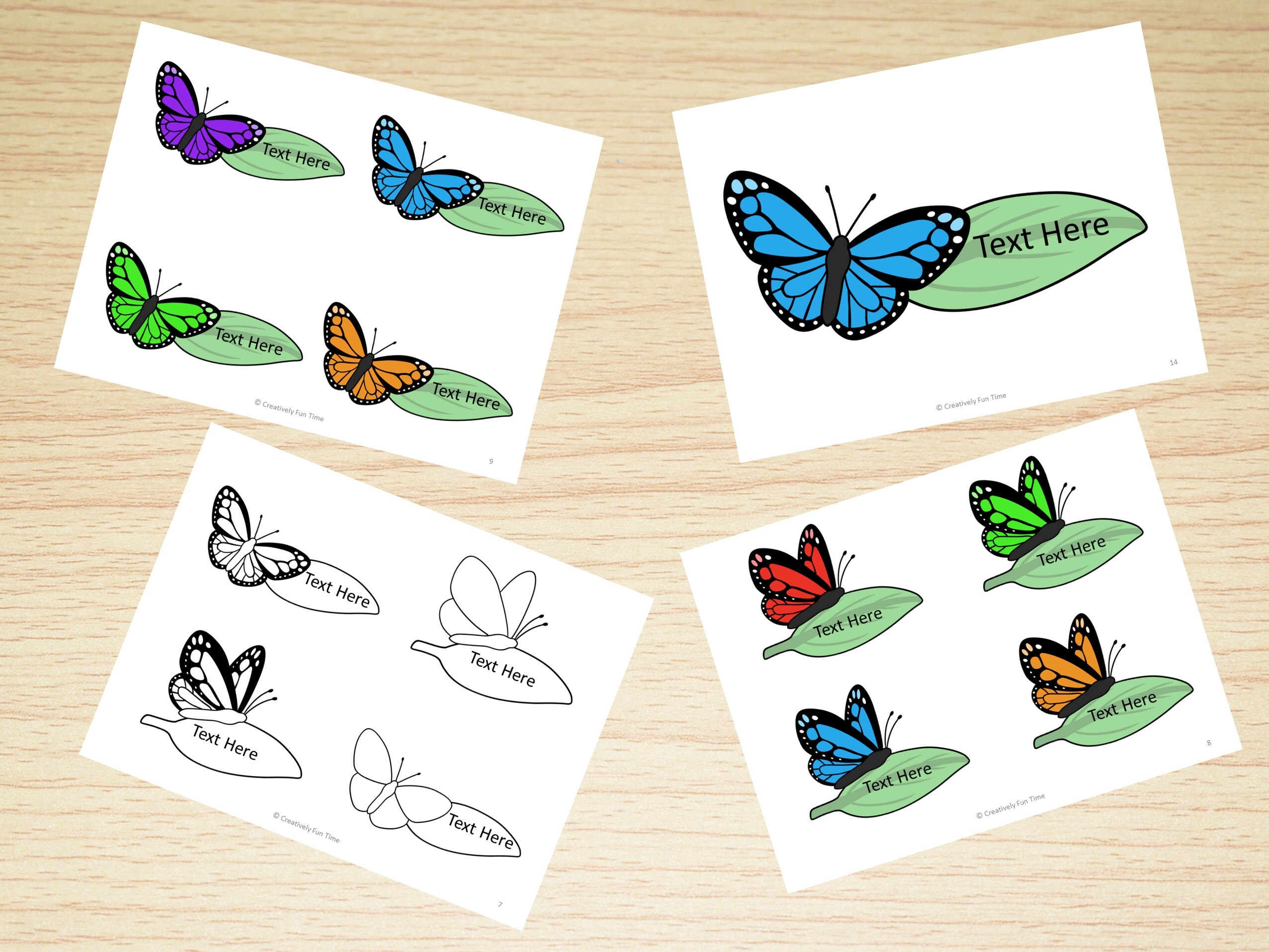 Editable Butterfly Name Tags