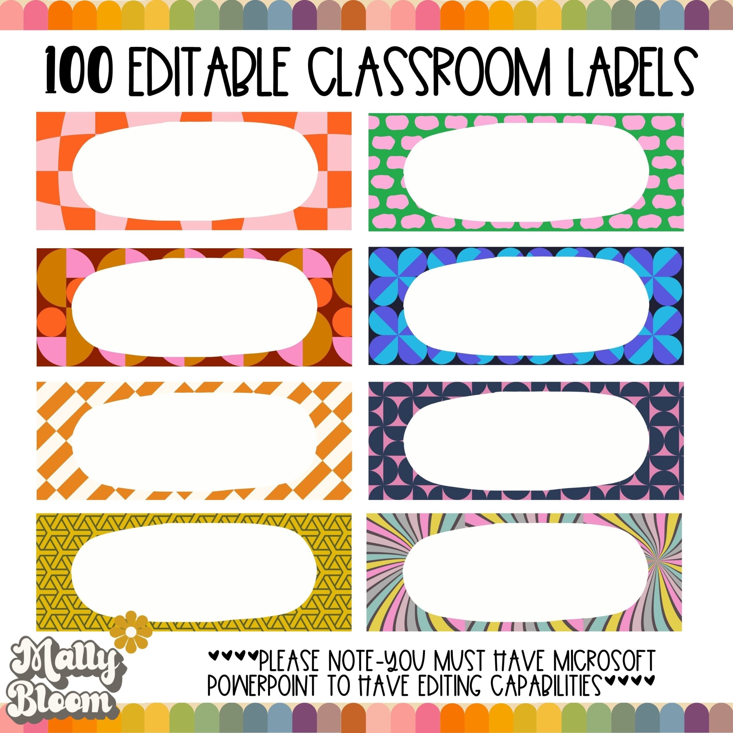 Editable Classroom Labels Classroom Printable Labels Class 