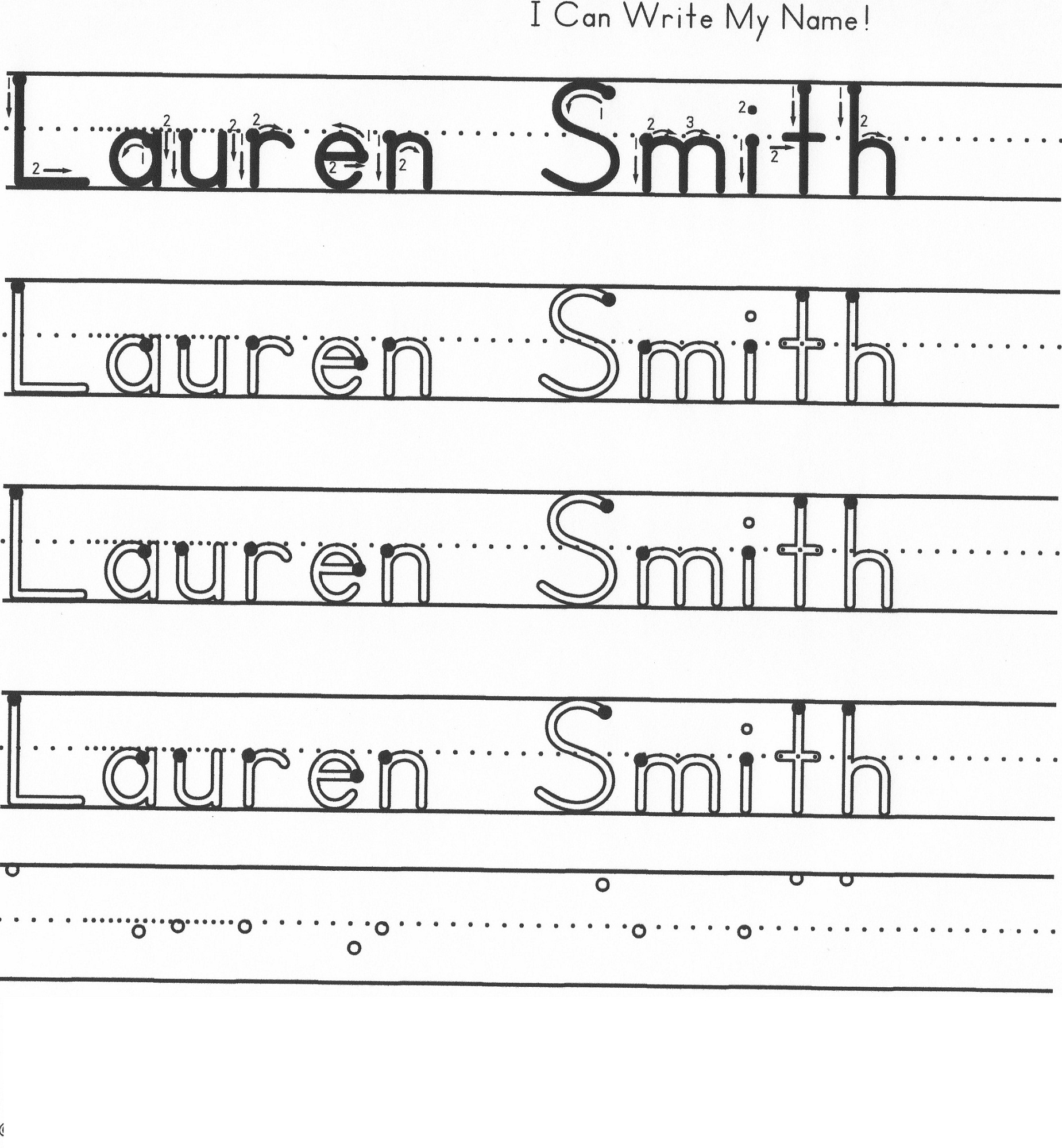 Printable Name Tracing Worksheets For Preschoolers