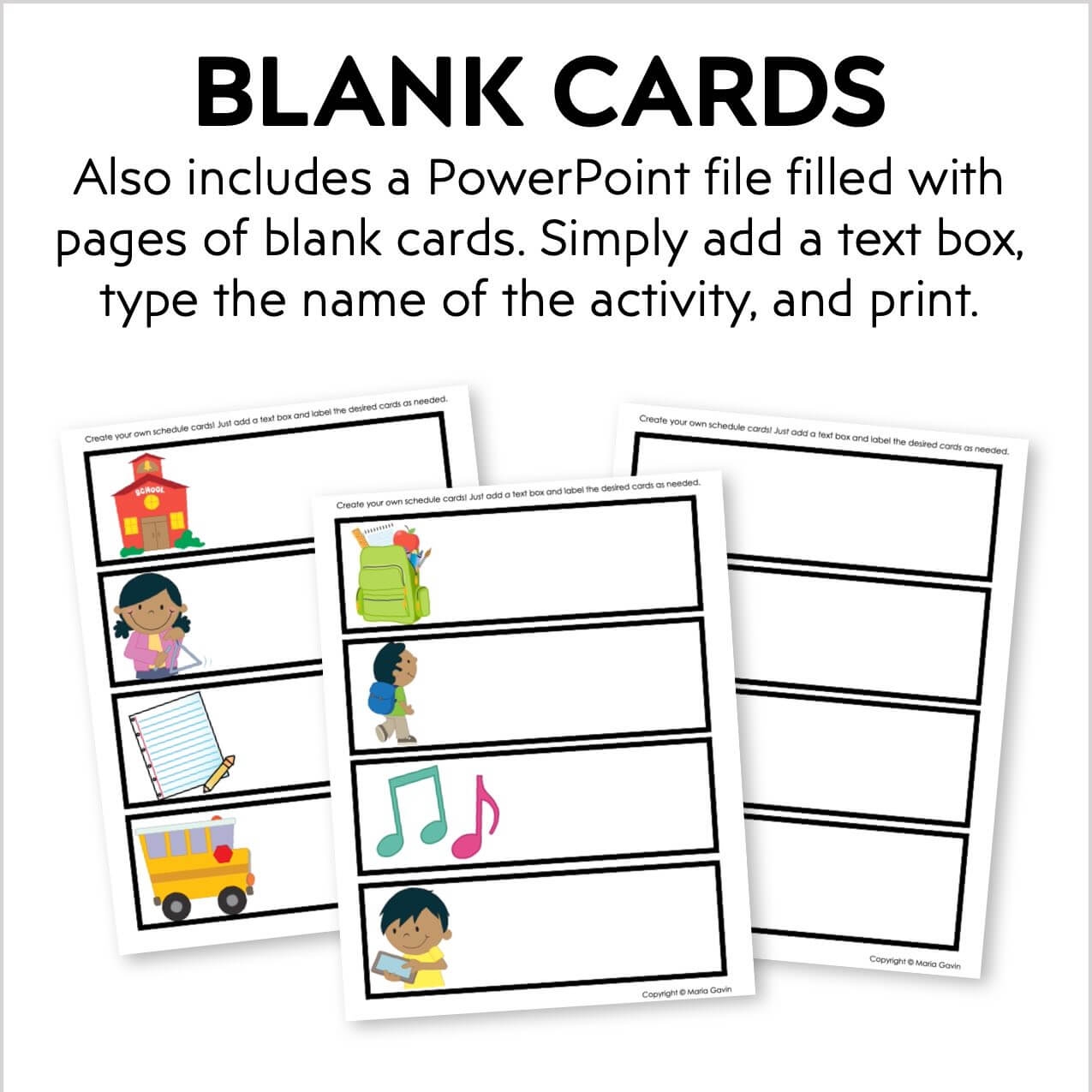 Printable Preschool Daily Schedule Cards