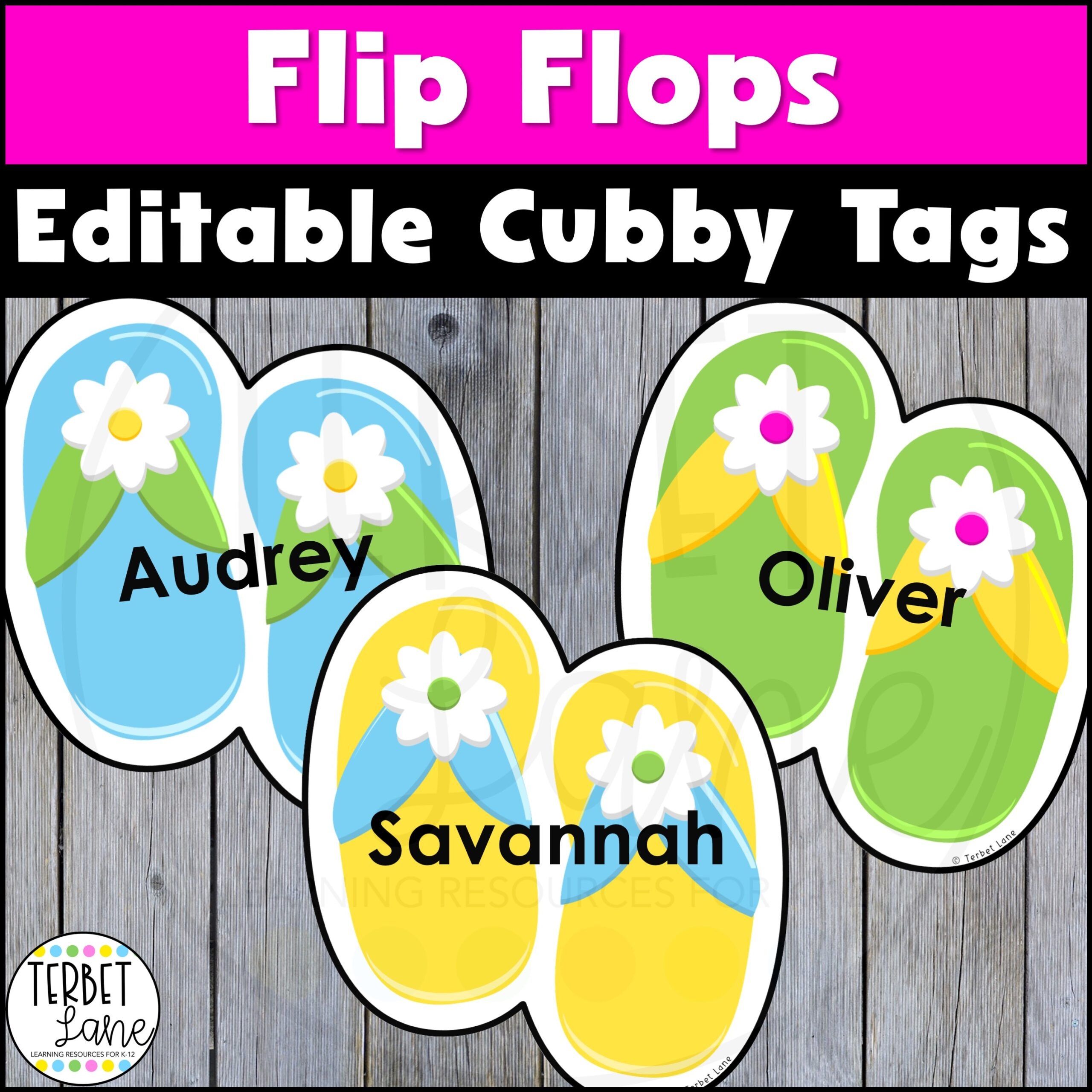Editable Summer Flip Flops Cubby Tags Made By Teachers
