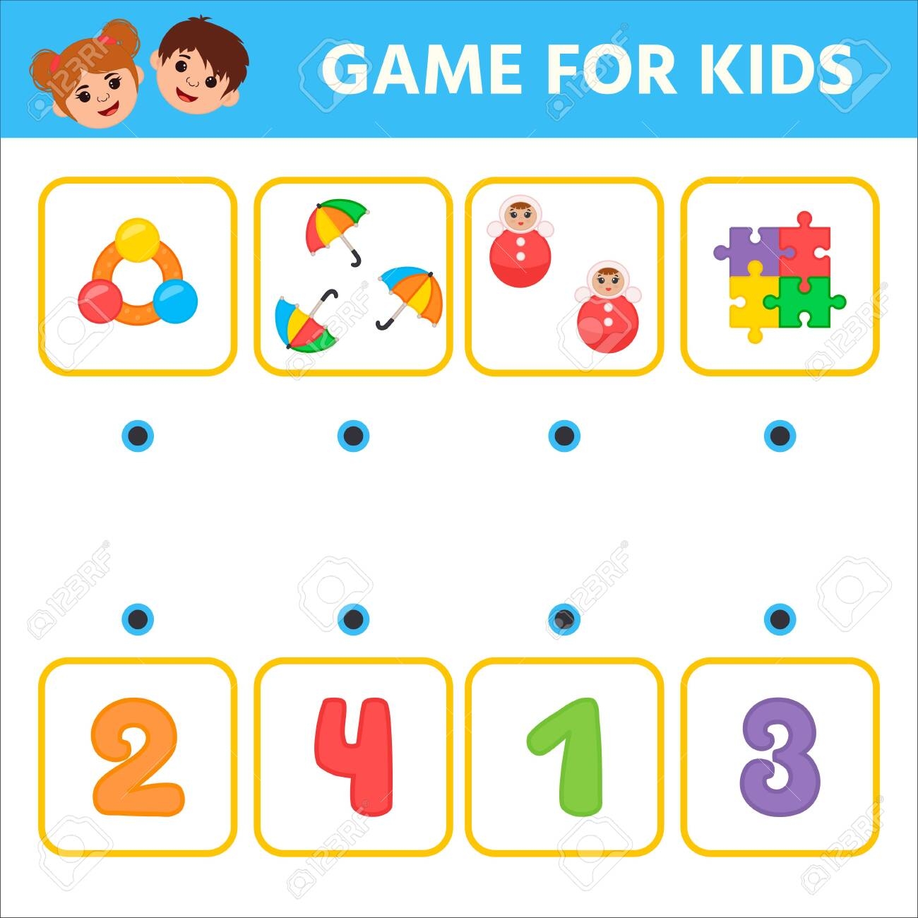Education Logic Game For Preschool Kids How Many Objects Task 