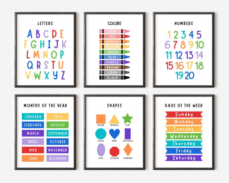 Educational Printable Set Of 6 Classroom Sign Homeschool Print 