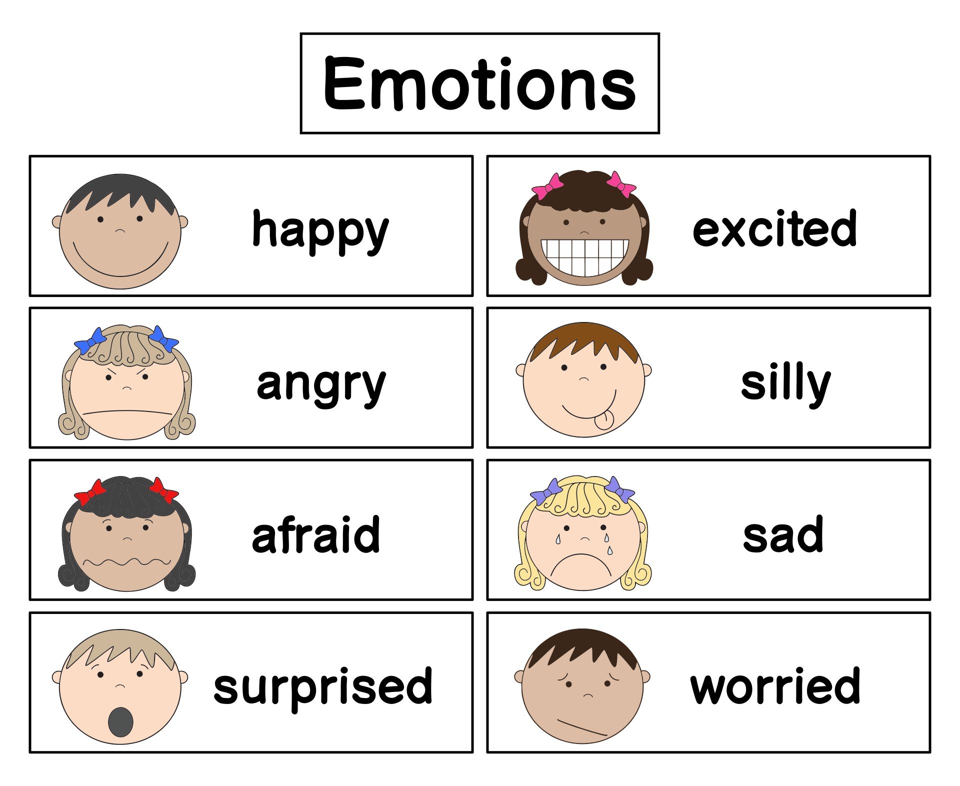 Printable Preschool Emotion Faces