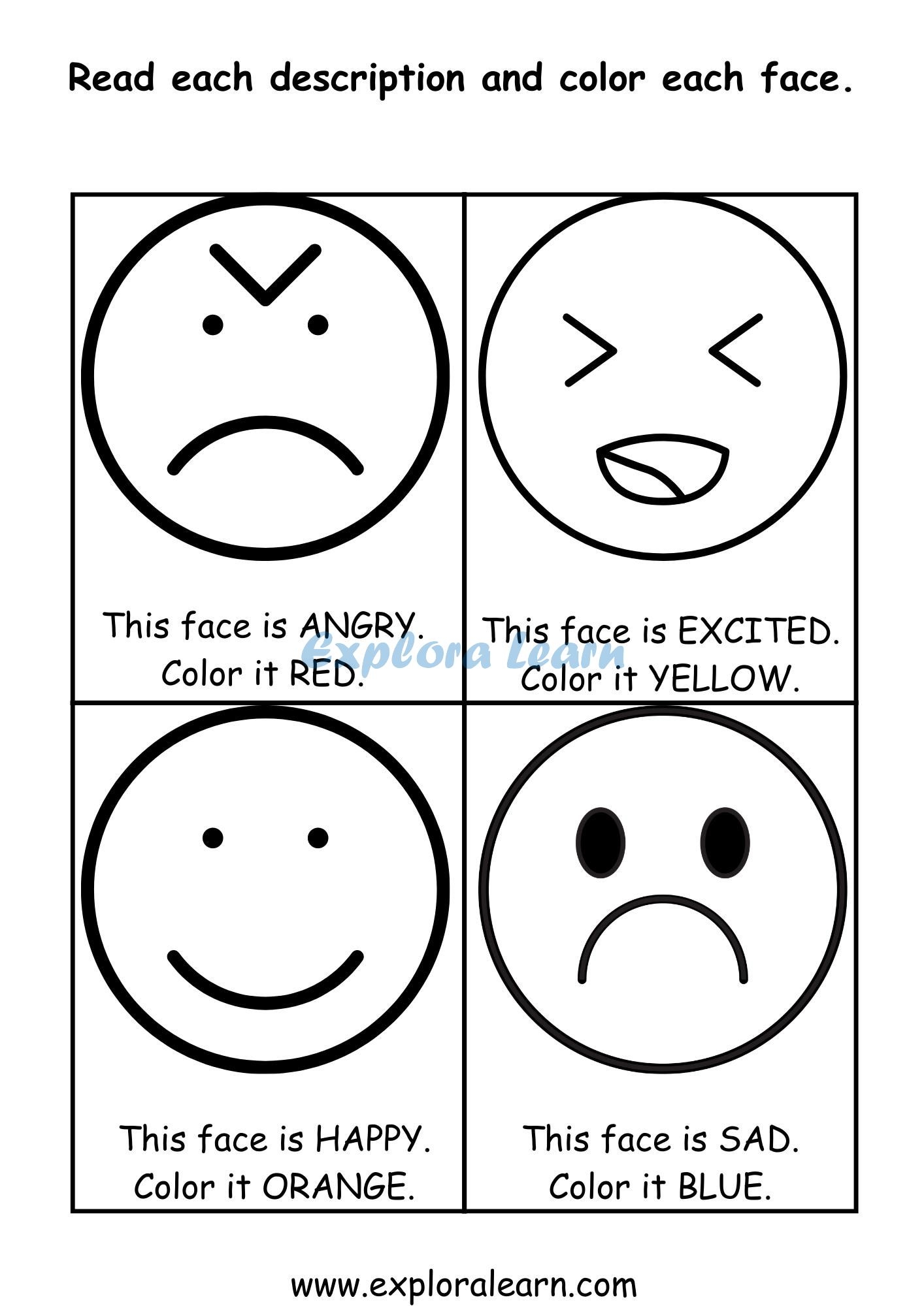 Emotions Worksheets For Preschool And Kindergarten 2 To 6 Years Kids
