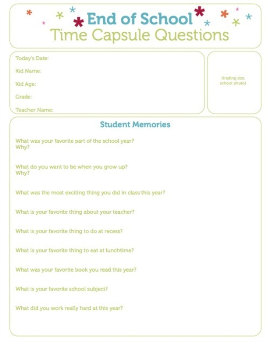 Printable Preschool Graduation Questionnaire