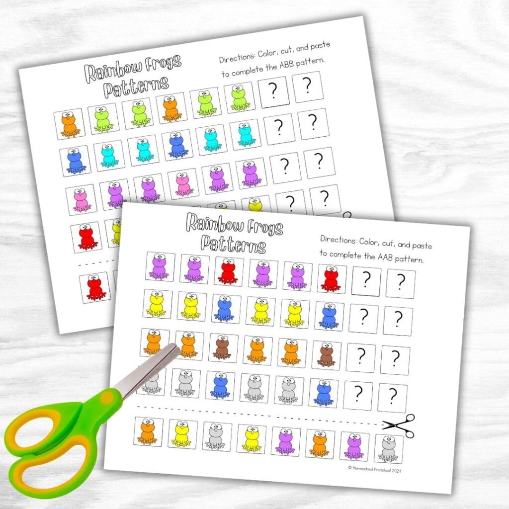 Engaging Frog Pattern Worksheets For Early Math Skills