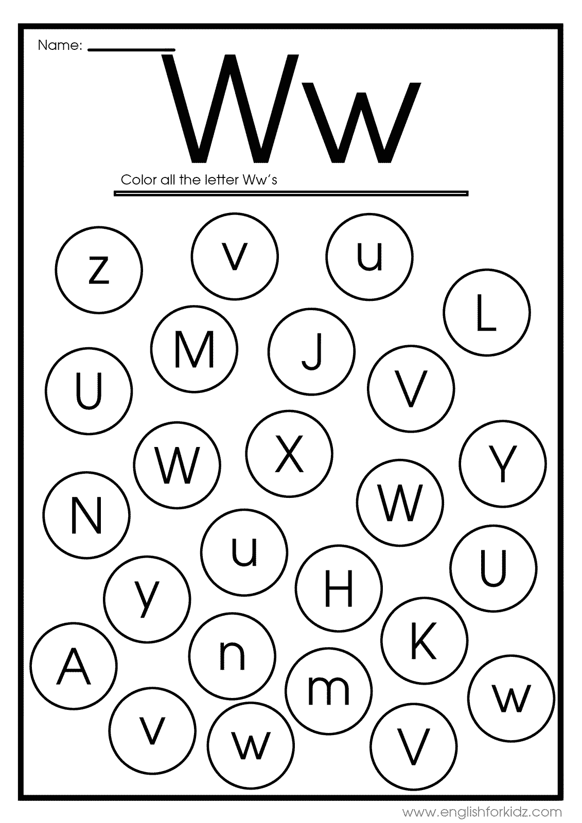 Printable Letter W Worksheets For Preschool