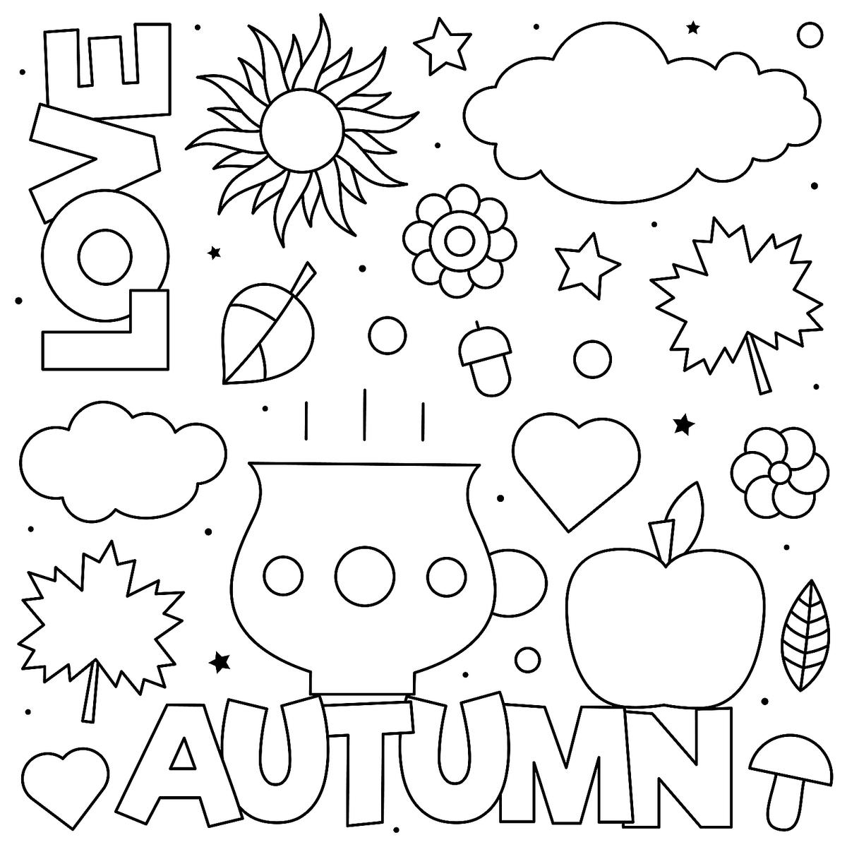 Printable Preschool Autumn Coloring Pages