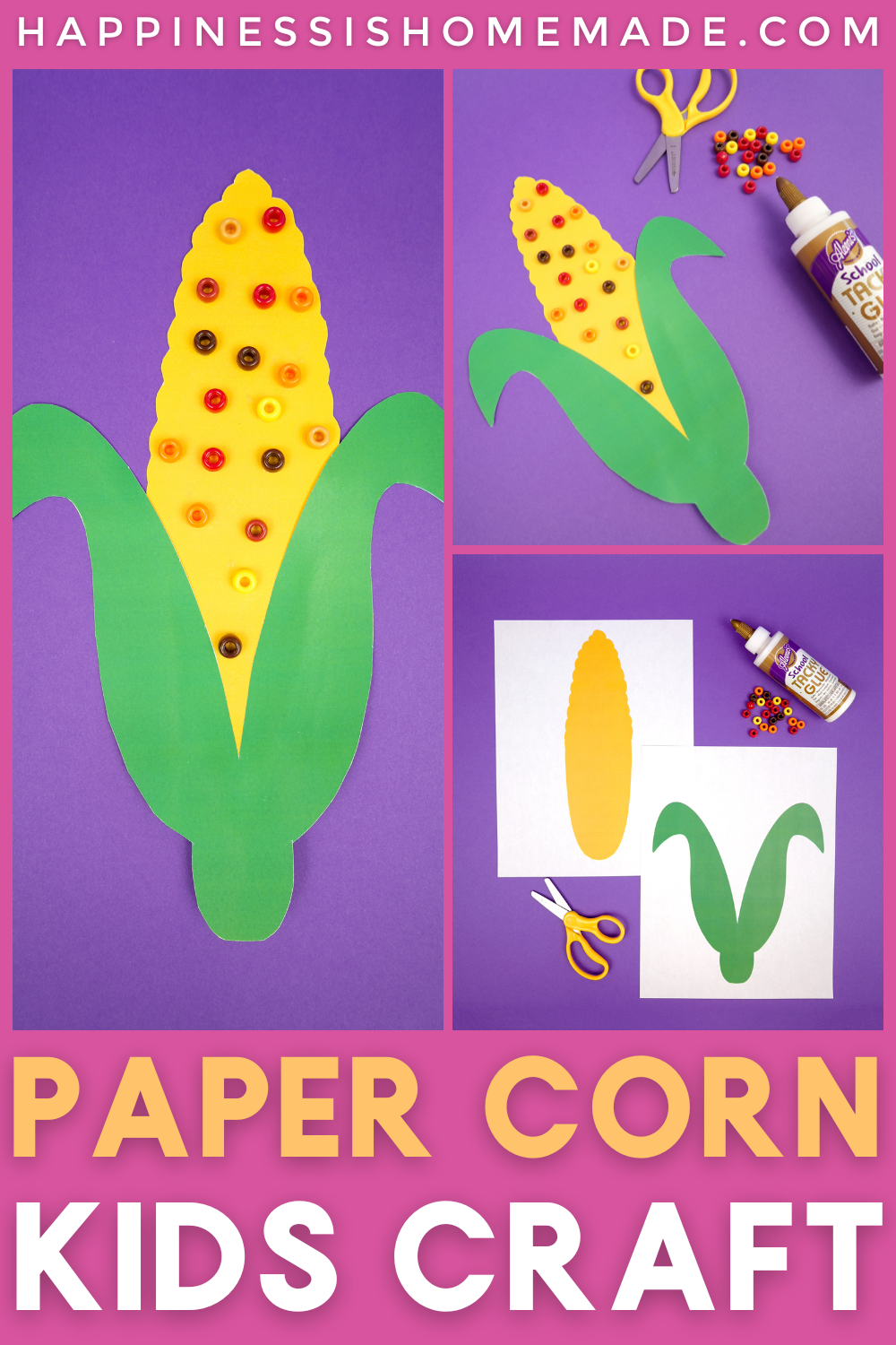 Fall Preschool Craft Paper Beaded Corn Happiness Is Homemade