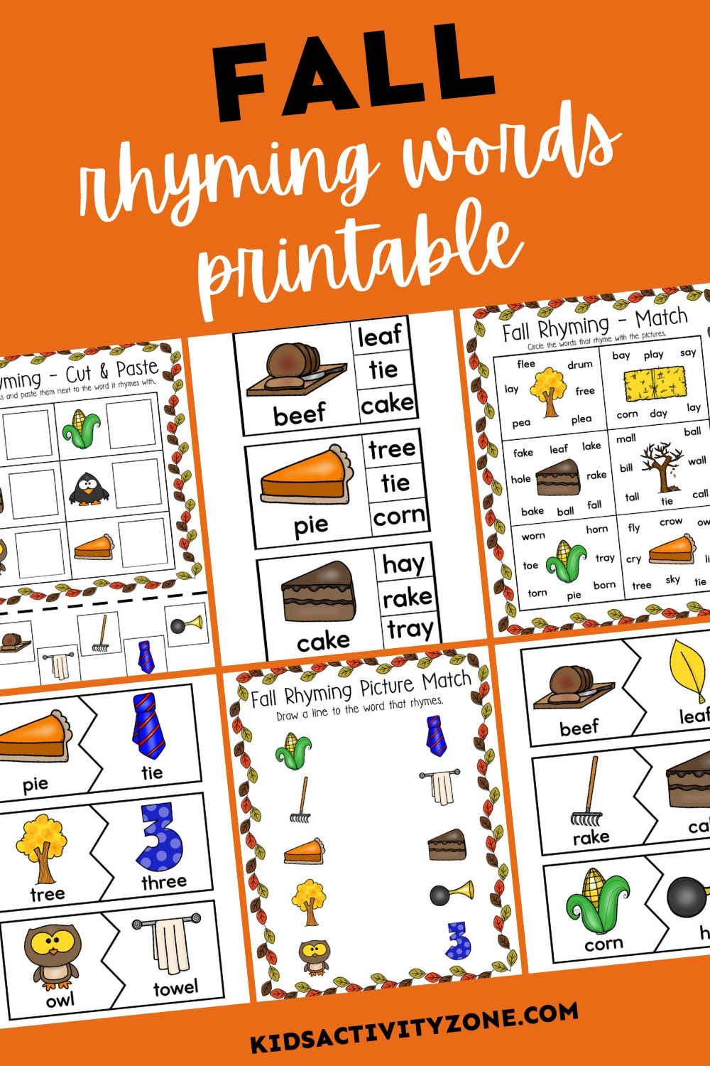Printable Preschool Rhyming Worksheets