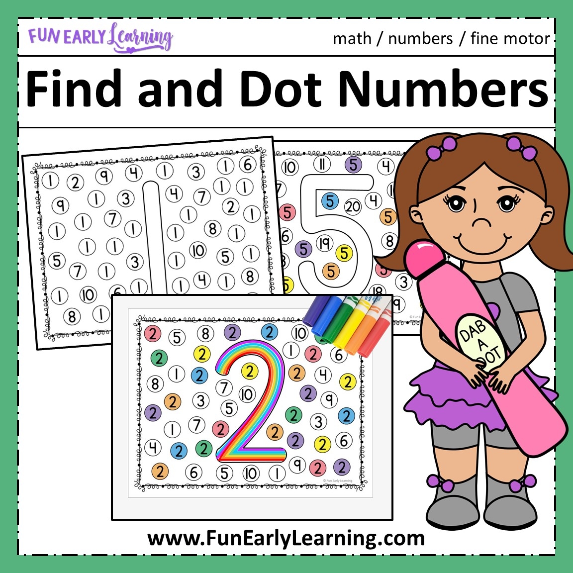 Find And Dot Matching Numbers Fun Early Learning