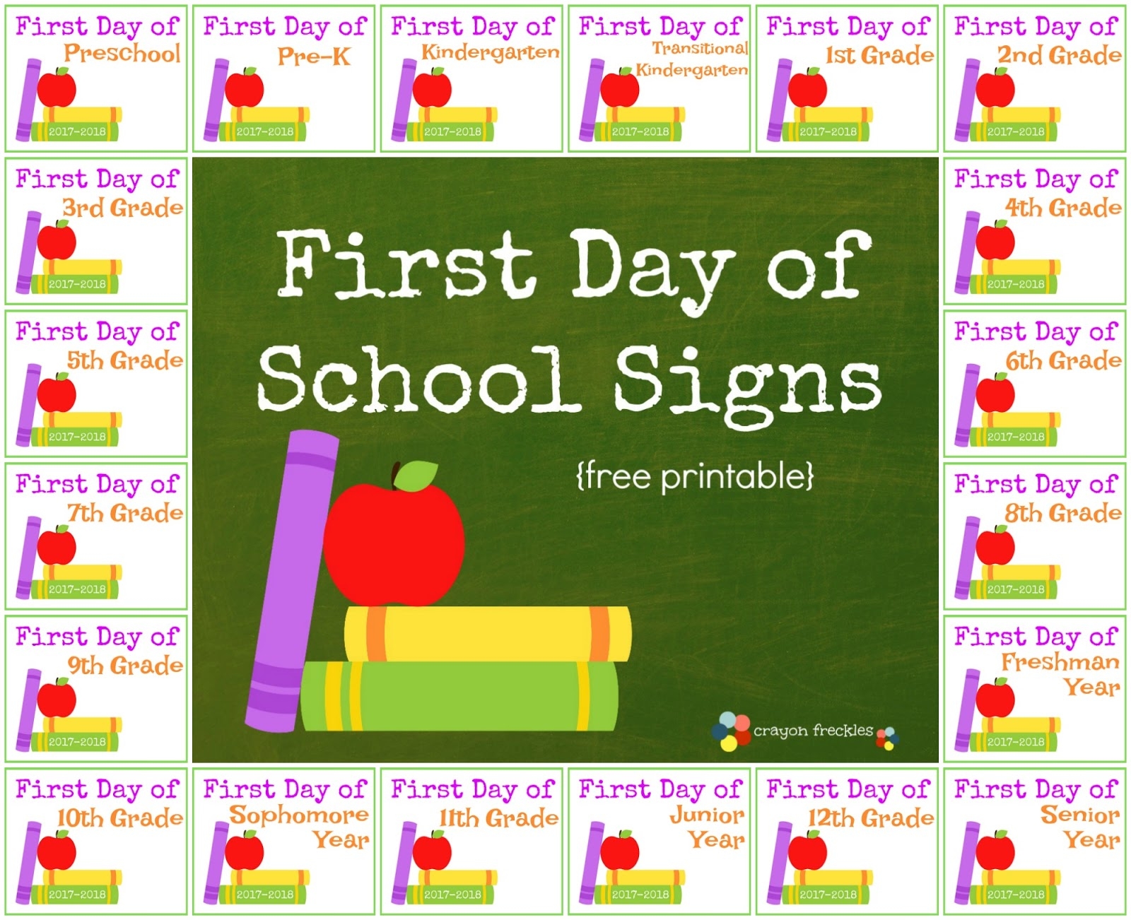Printable Preschool Month Signs