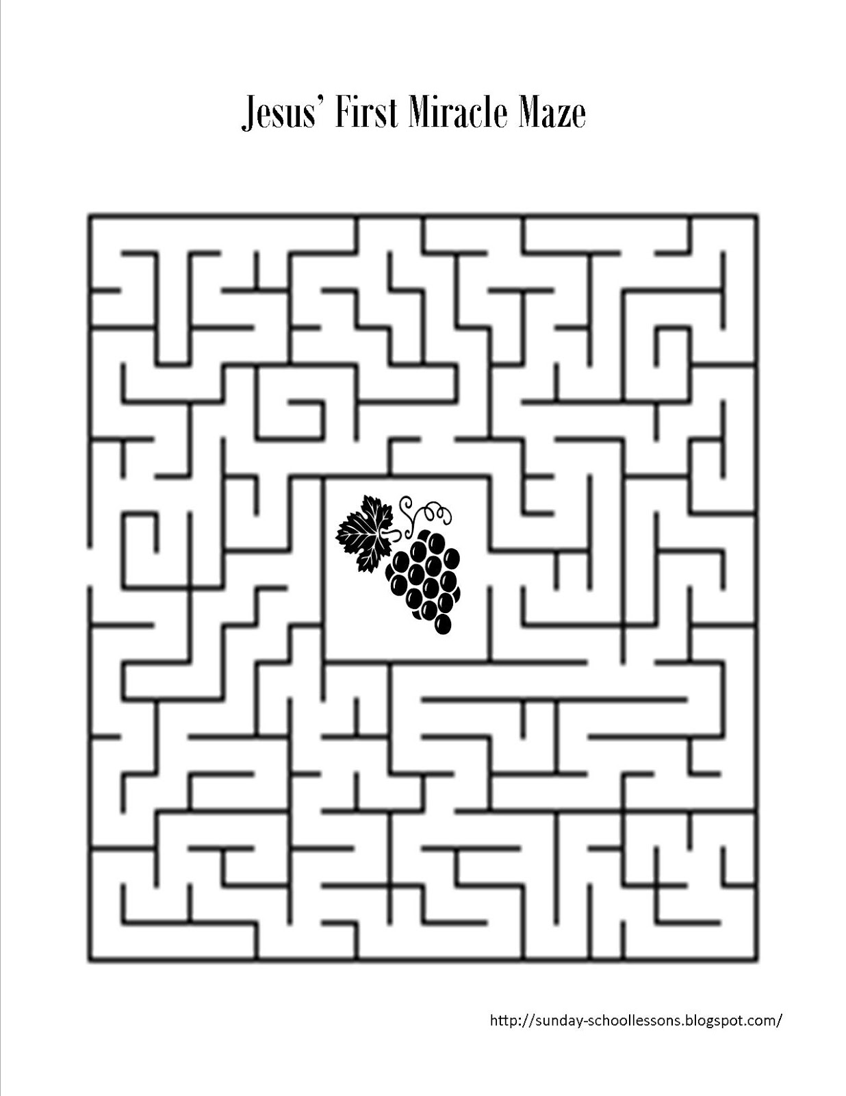 First Miracle Of Jesus Maze FREE Sunday School Activities 