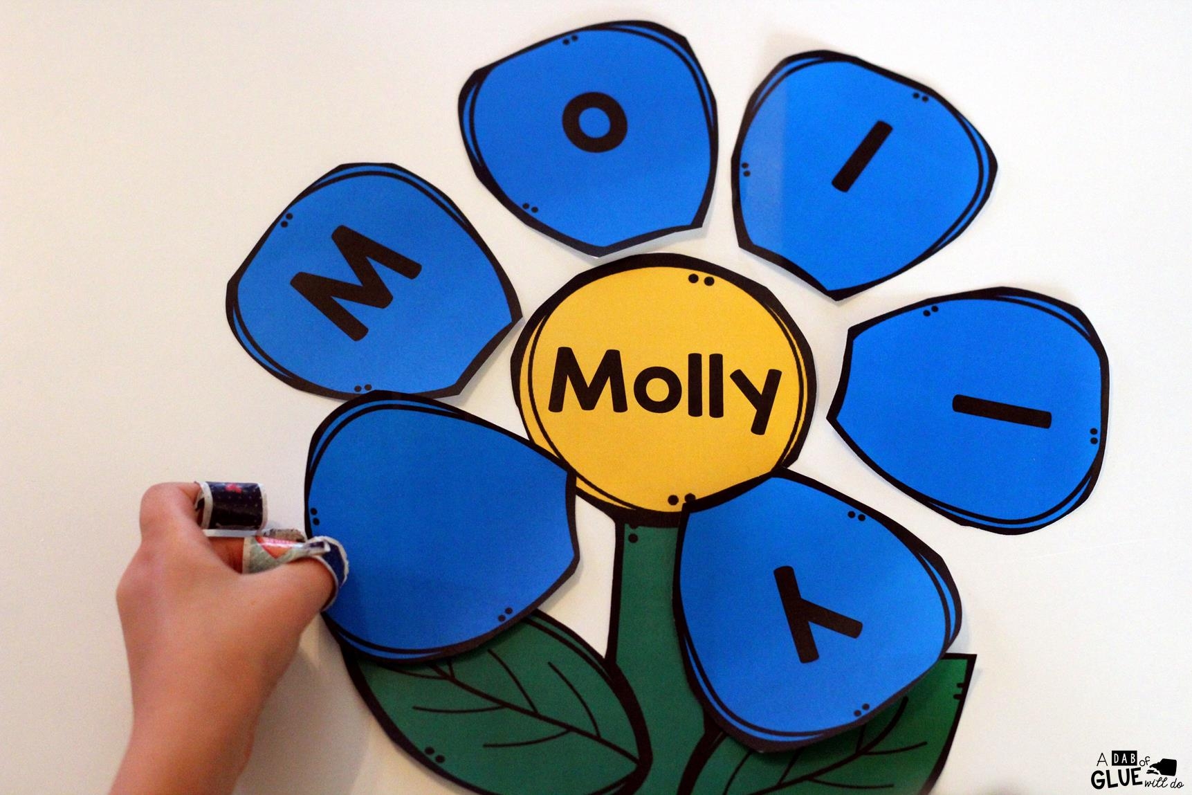 Flower Names Name Building Practice Printable 