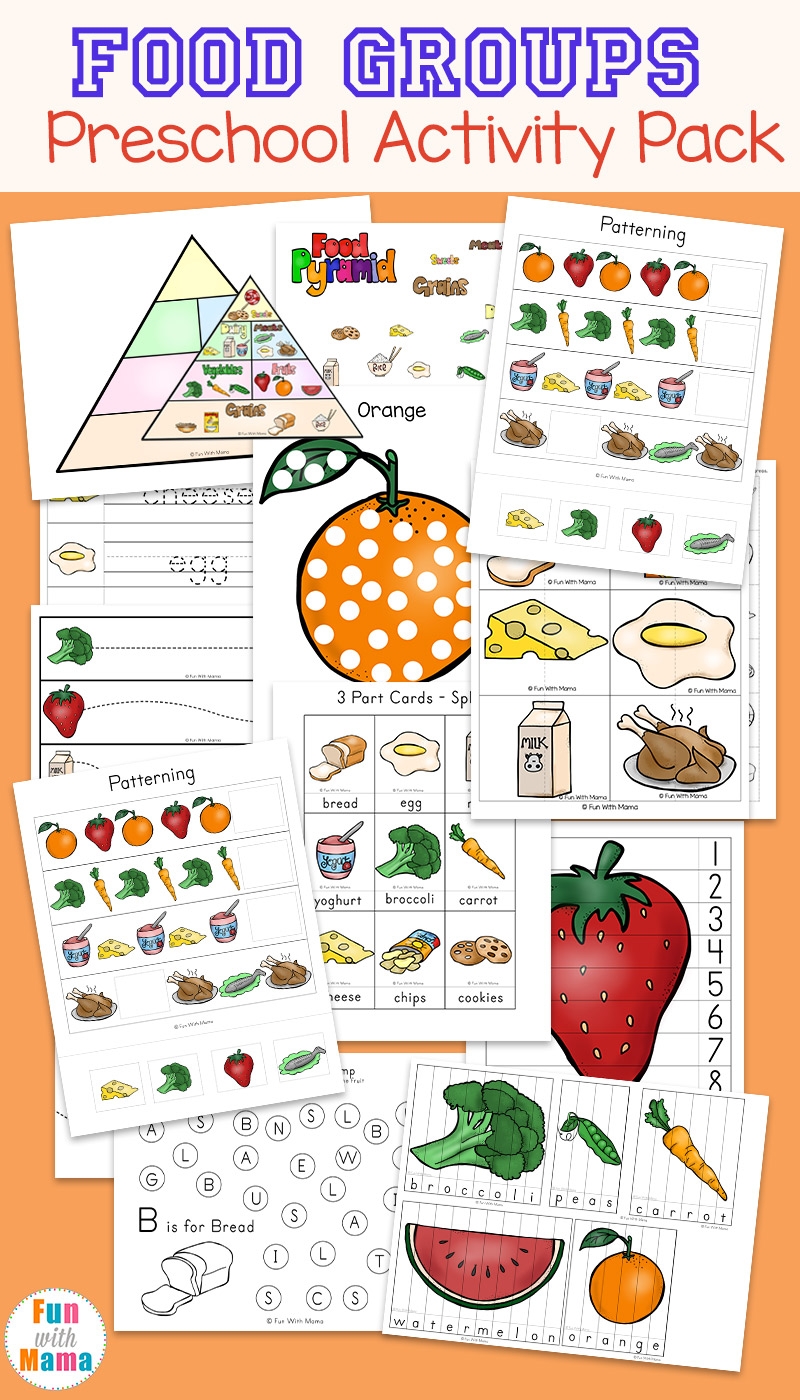 Food Groups Preschool Activity Pack Fun With Mama