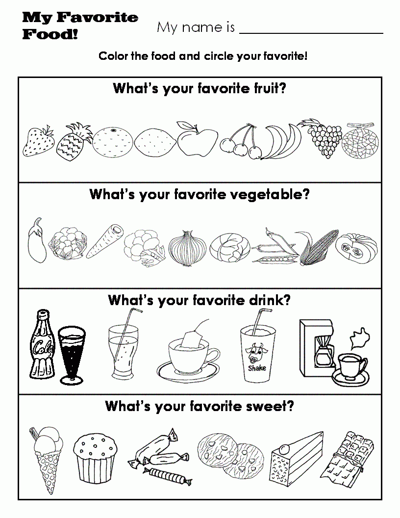 Food Worksheet Crafts And Worksheets For Preschool Toddler And 