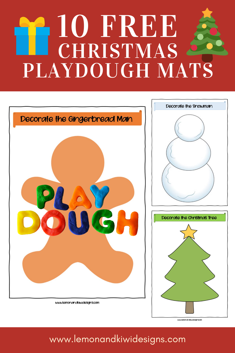 Printable Preschool Christmas Playdough Mats