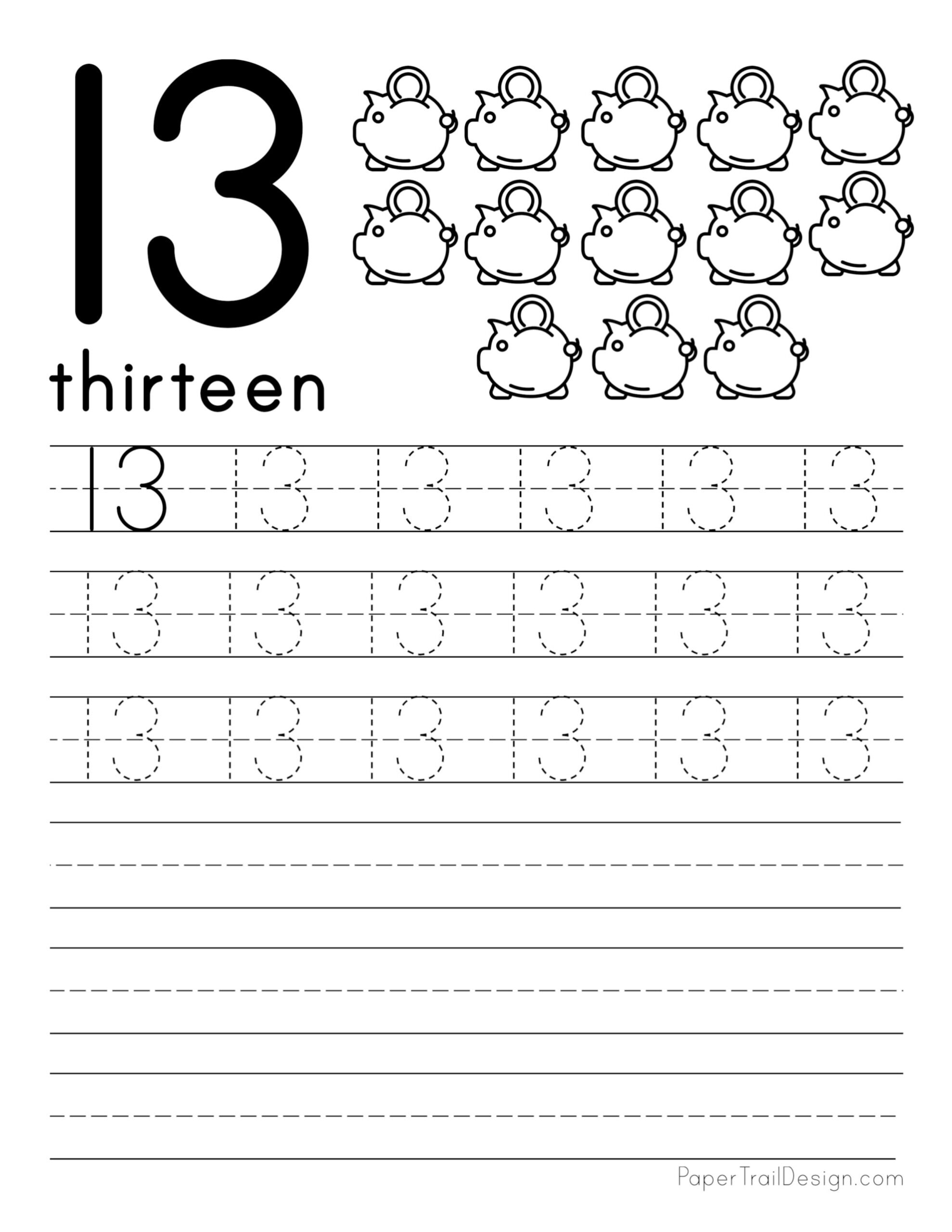 Free Collection Of Number 13 Worksheets For Students Worksheets 