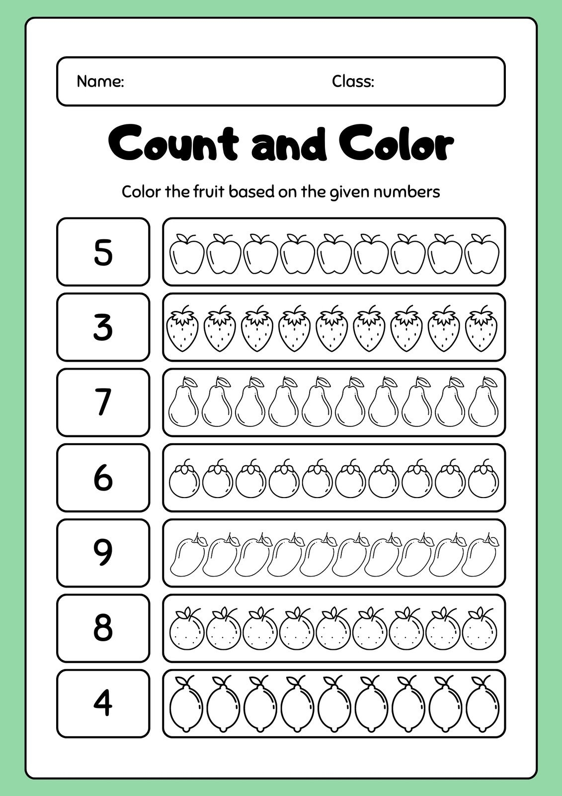 Preschool Free Printable Worksheets
