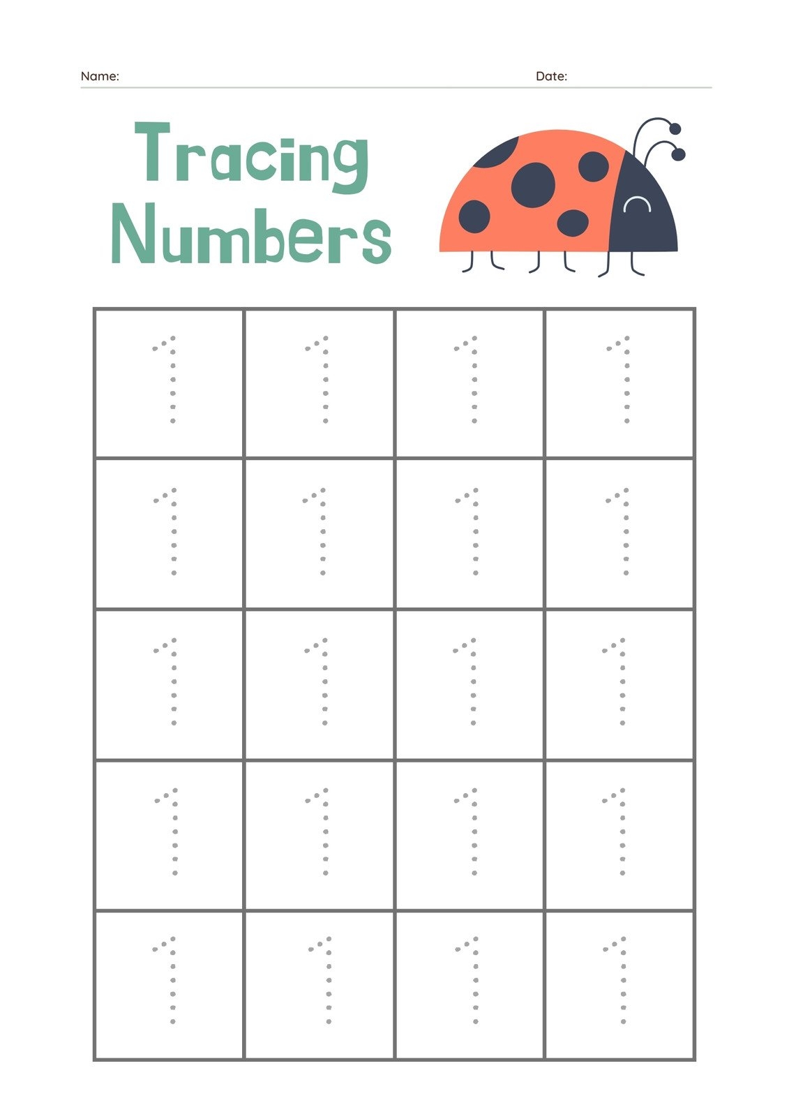 Printable Preschool Worksheets Numbers