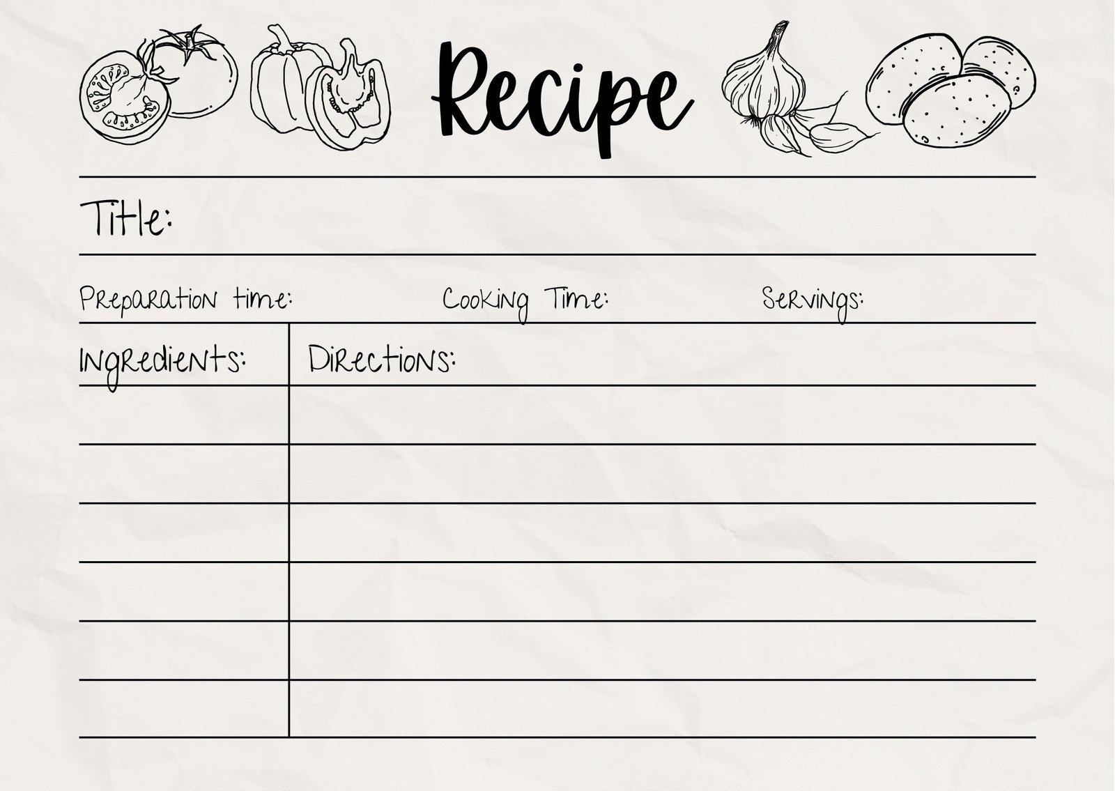 Printable Recipe Cards For Preschoolers