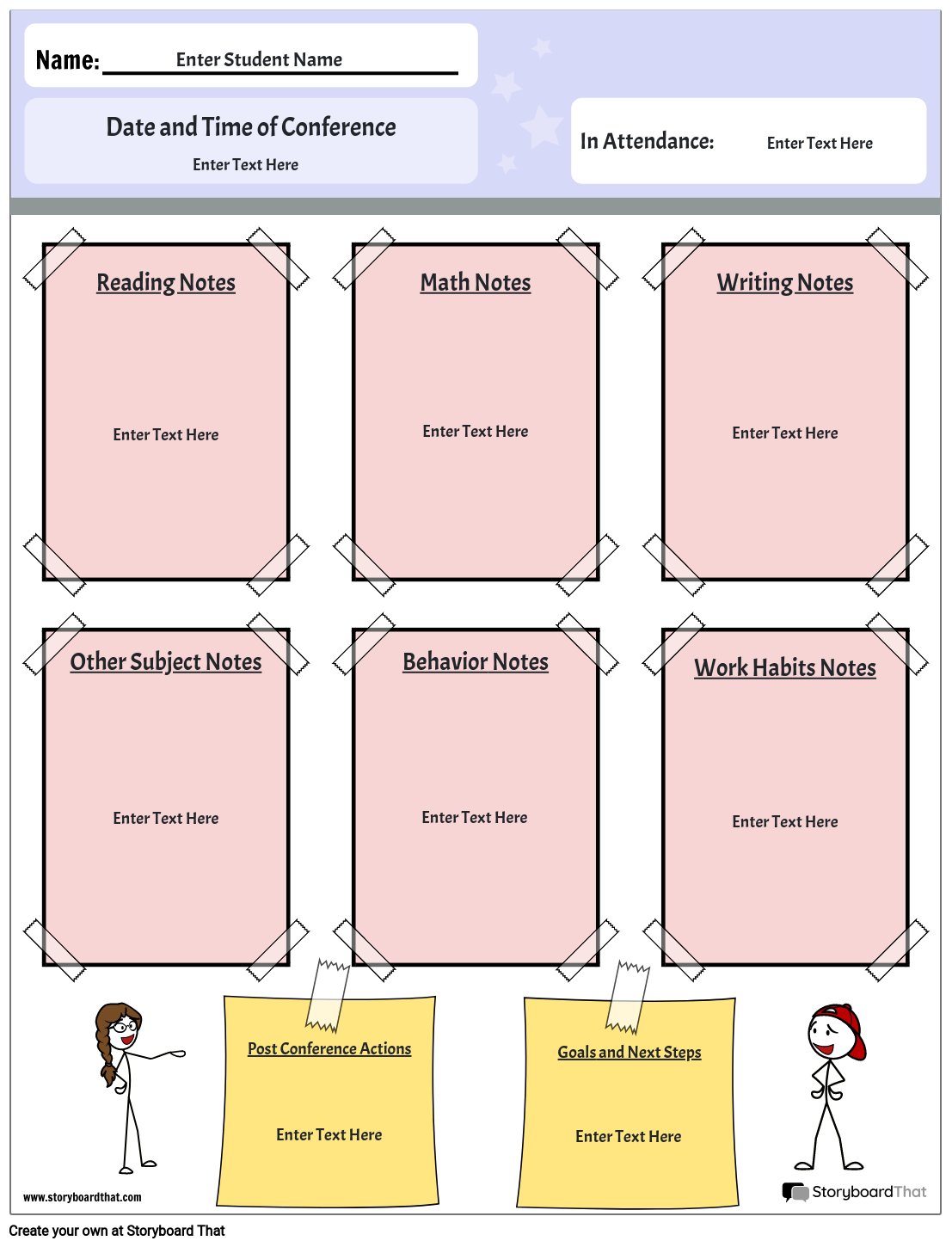 Printable Preschool Parent Teacher Conference Forms