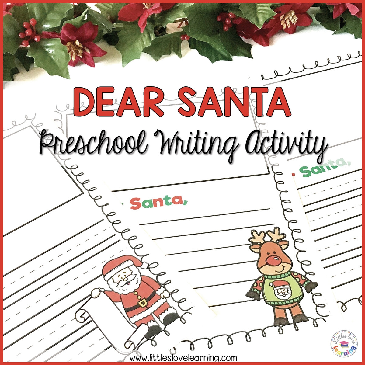 FREE Dear Santa Letter Template Printable For Preschool U0026 Kindergarten