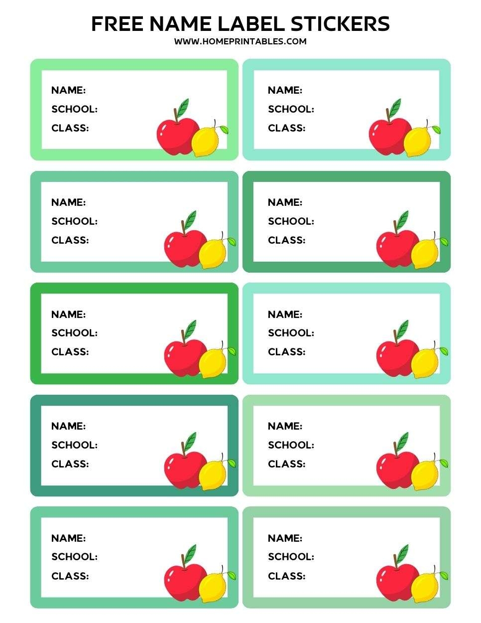 Printable Name Labels For Preschool