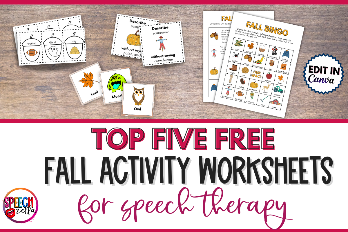 Free Fall Activity Worksheets For Speech Therapy