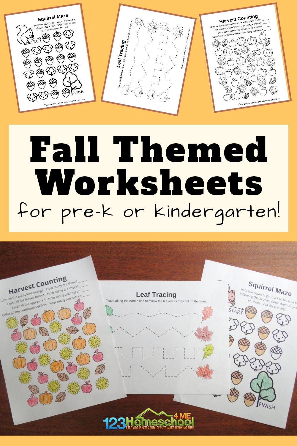Printable Preschool Worksheets Fall