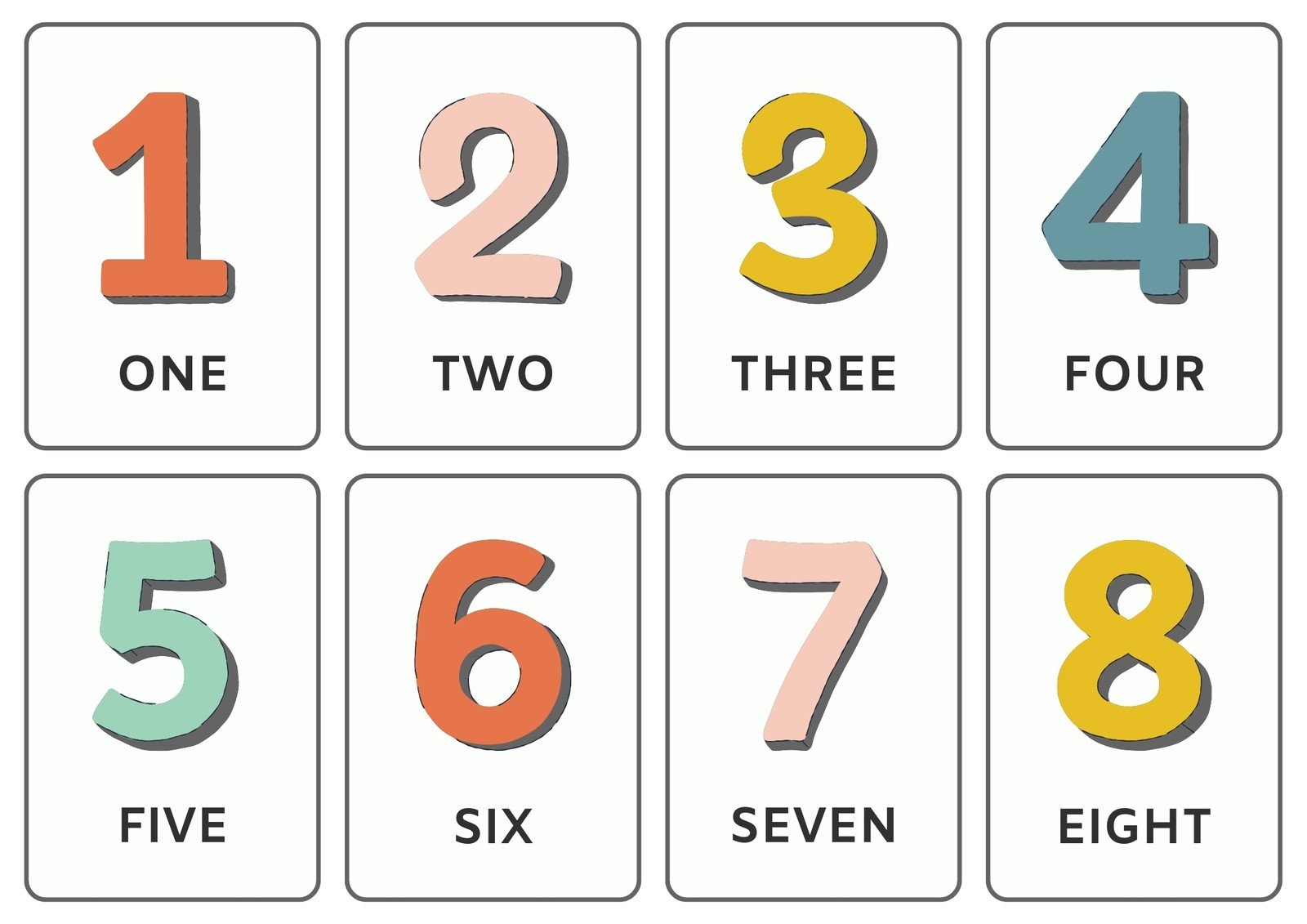 Printable Number Flash Cards Preschoolers Pdf