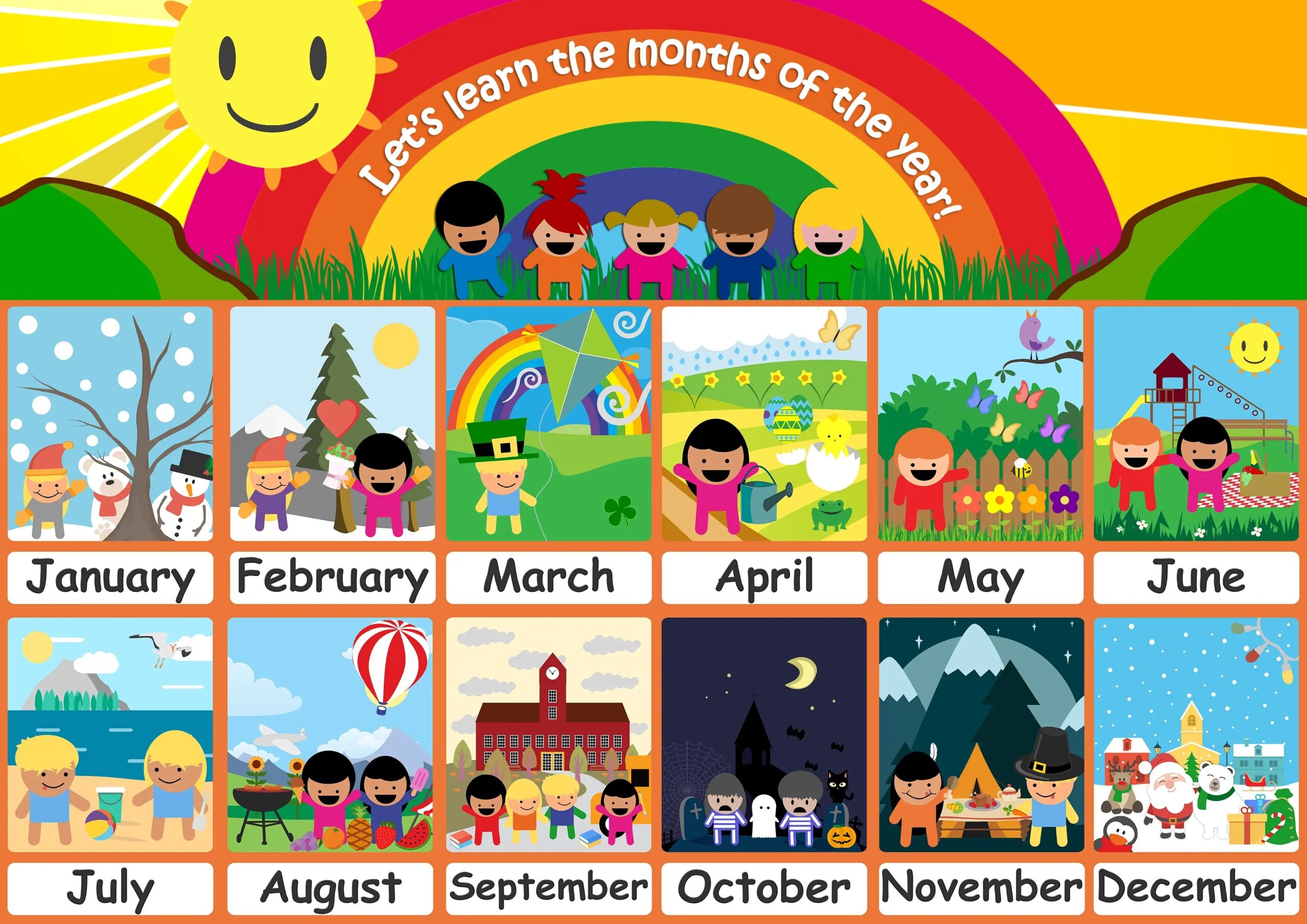 FREE Months Of The Year Flashcards Perfect For Kindergarten 