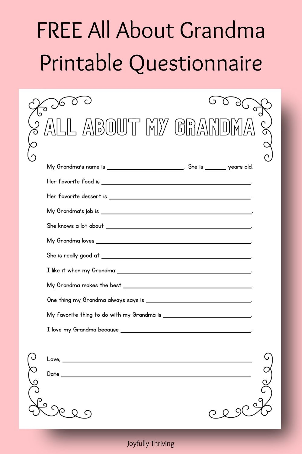 Printable Preschool Survey For Kids